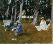 John Singer Sargent Claude Monet Painting by the Edge of a Wood oil painting reproduction